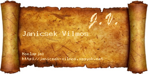Janicsek Vilmos névjegykártya